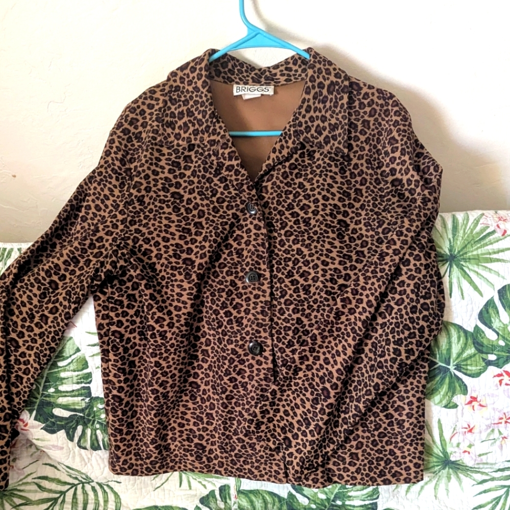 90's Briggs New York Brown Leopard Print Blazer